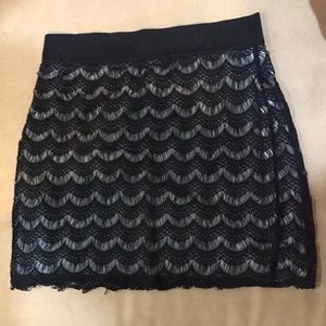 Free People Black Mini Skirt